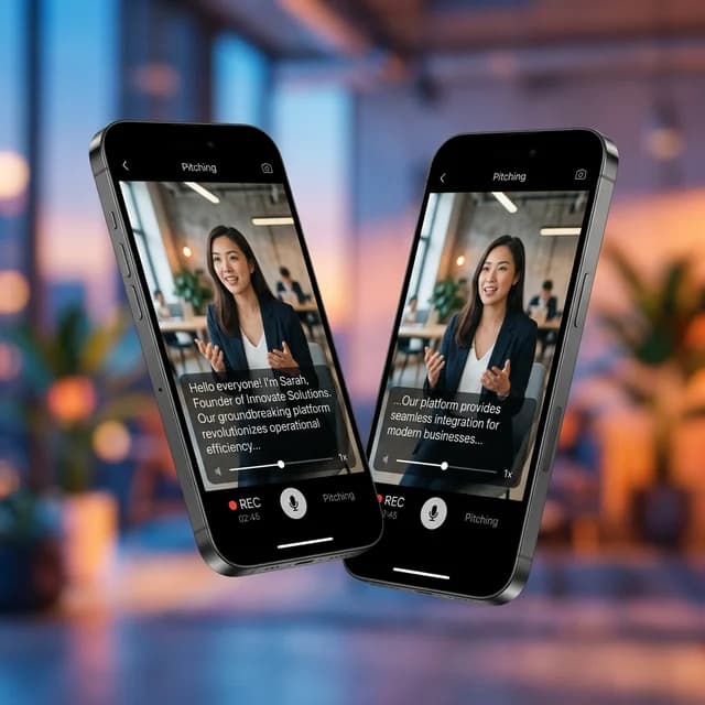 Floating teleprompter overlay while recording